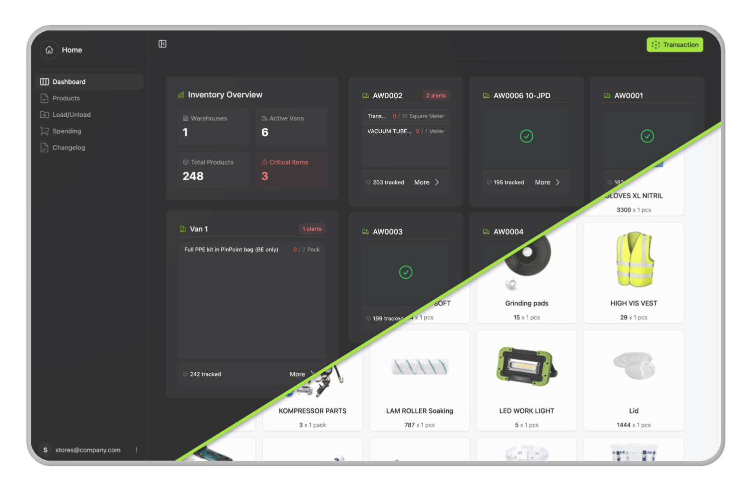 Windventory Dashboard Interface